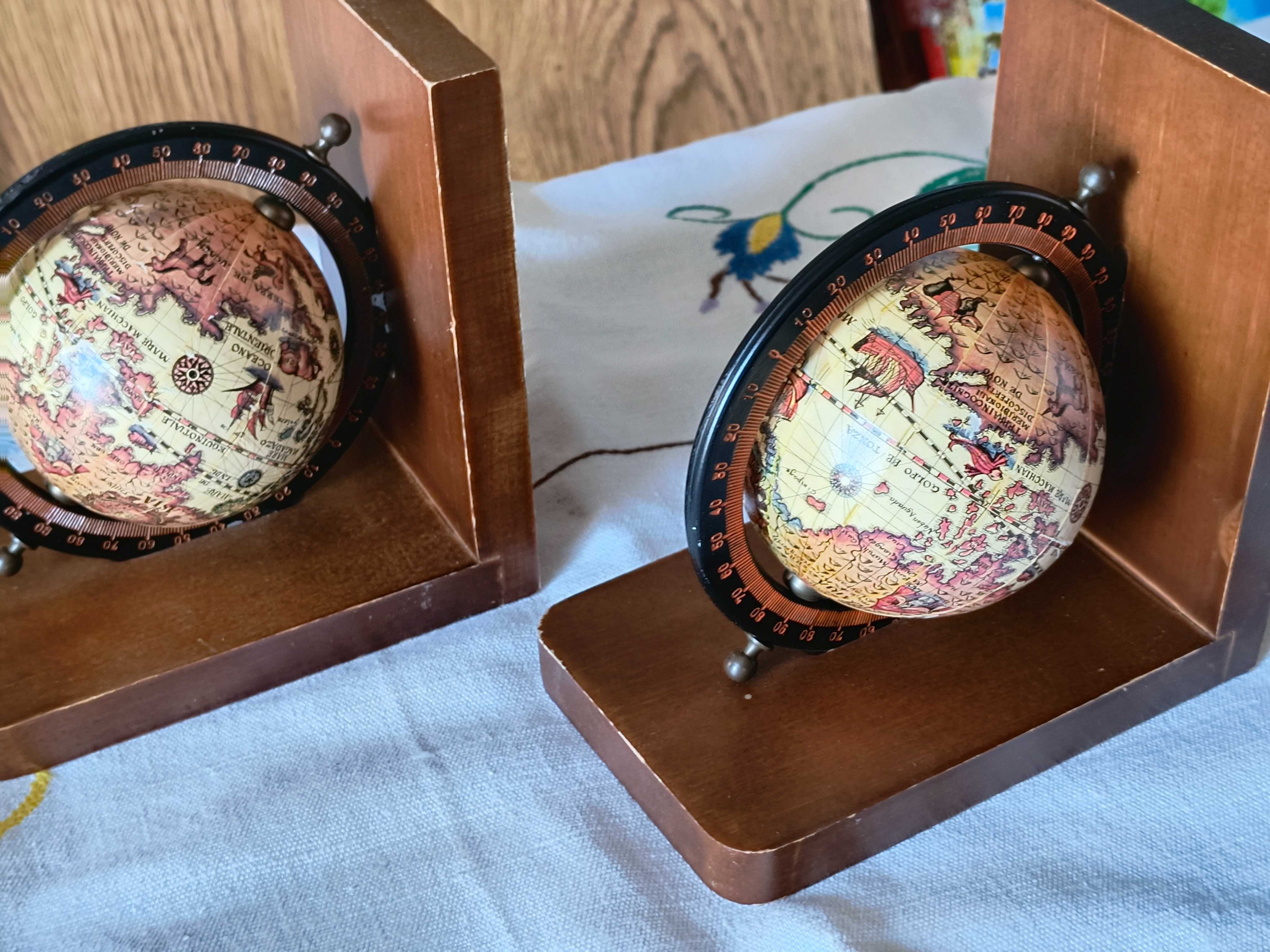 2 Sztuki Podpórka do książek w kształcie globusa Stare Drewno
