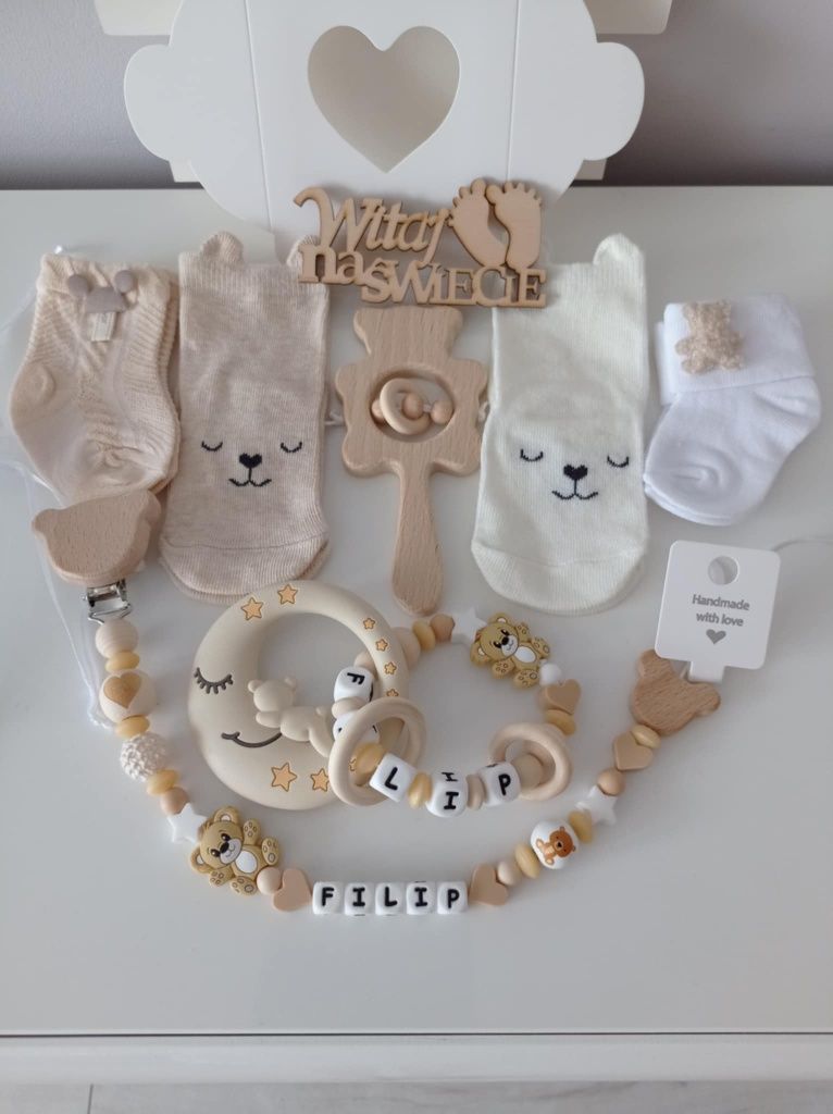 Zawieszka do smoczka prezent dla niemowlaka babyshower narodziny