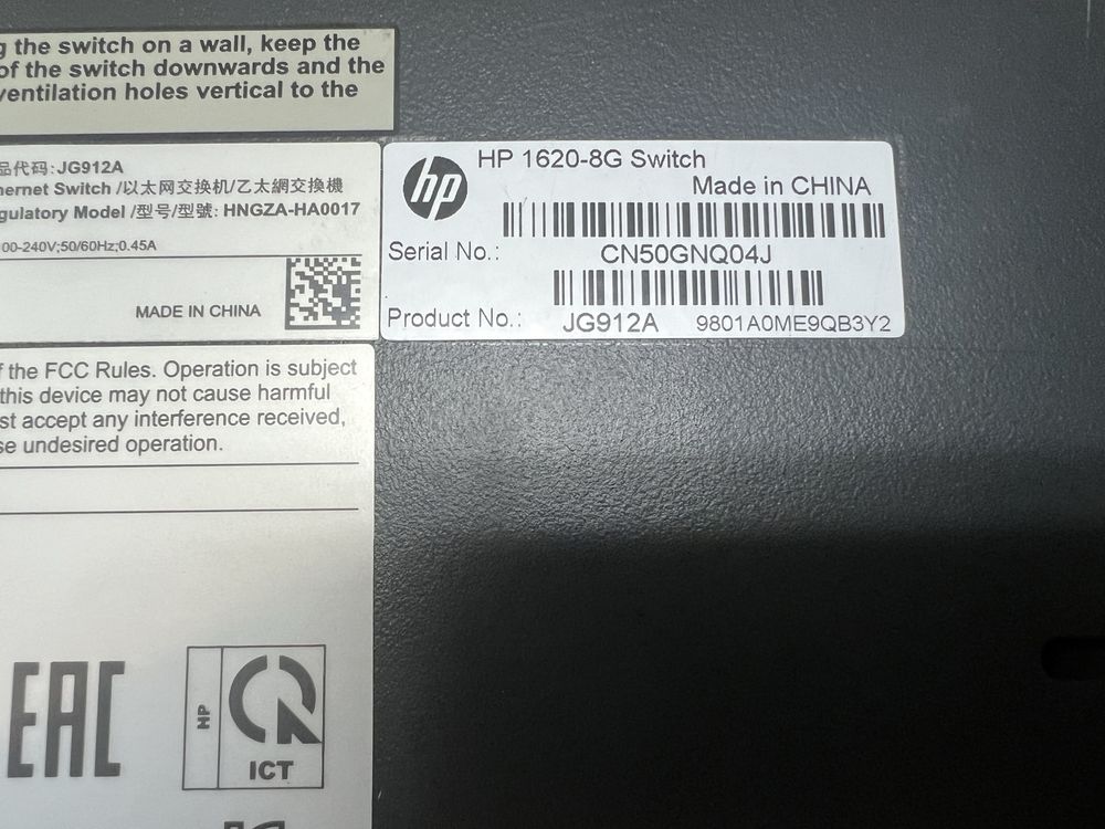 Комутатор (switch) HP 1620-8G
