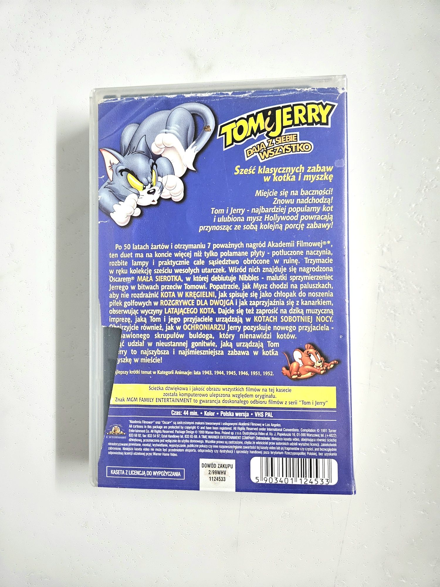 Kaseta VHS, Bajka Tom i Jerry Dają z Siebie Wszystko, Disney, Bajki dl
