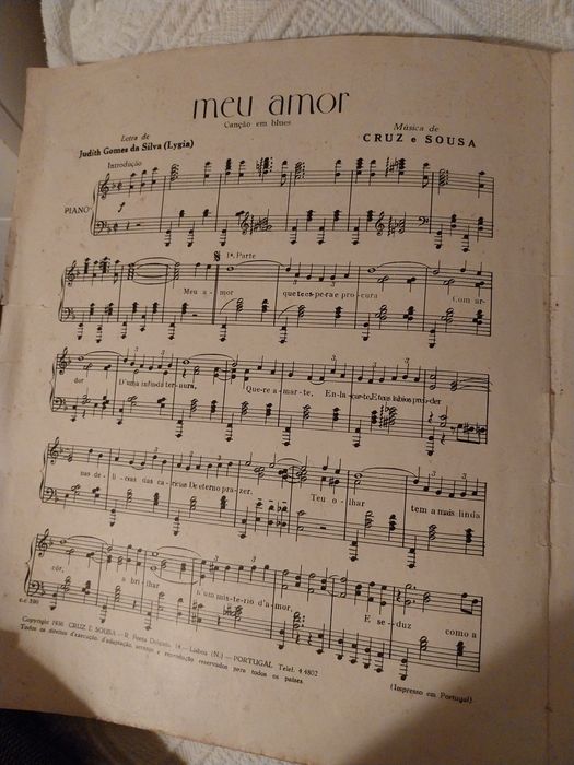 Partitura Antiga – “Meu Amor” (1936) – Rara, com Assinatura!