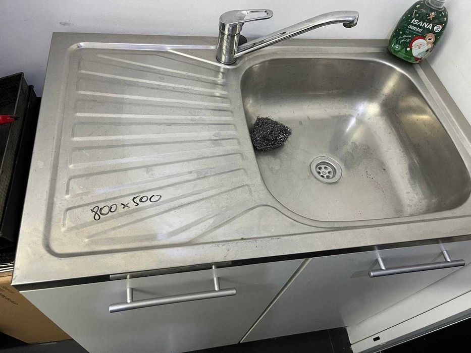 Zlew na szafce z baterią 80x50 cm  z baterią