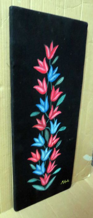Tela preta com Flores de M Amelia