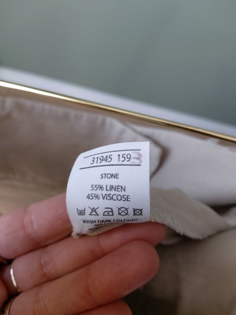 Lniane damskie spodnie z szeroka nogawka Len +Viskoza XL / L linen