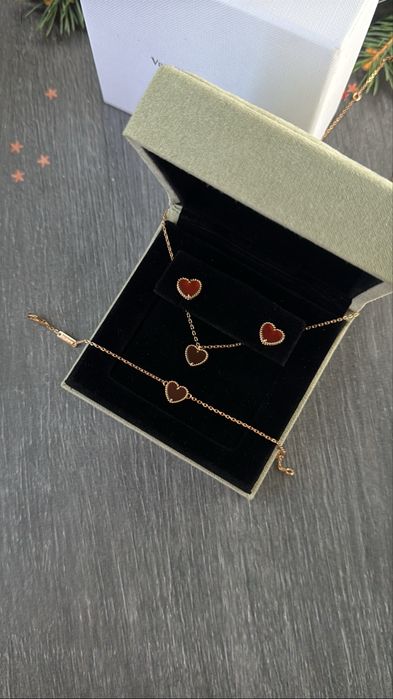 Набір Ван Кліф Van cleef mini 9mm, підвіска, браслет, пусети