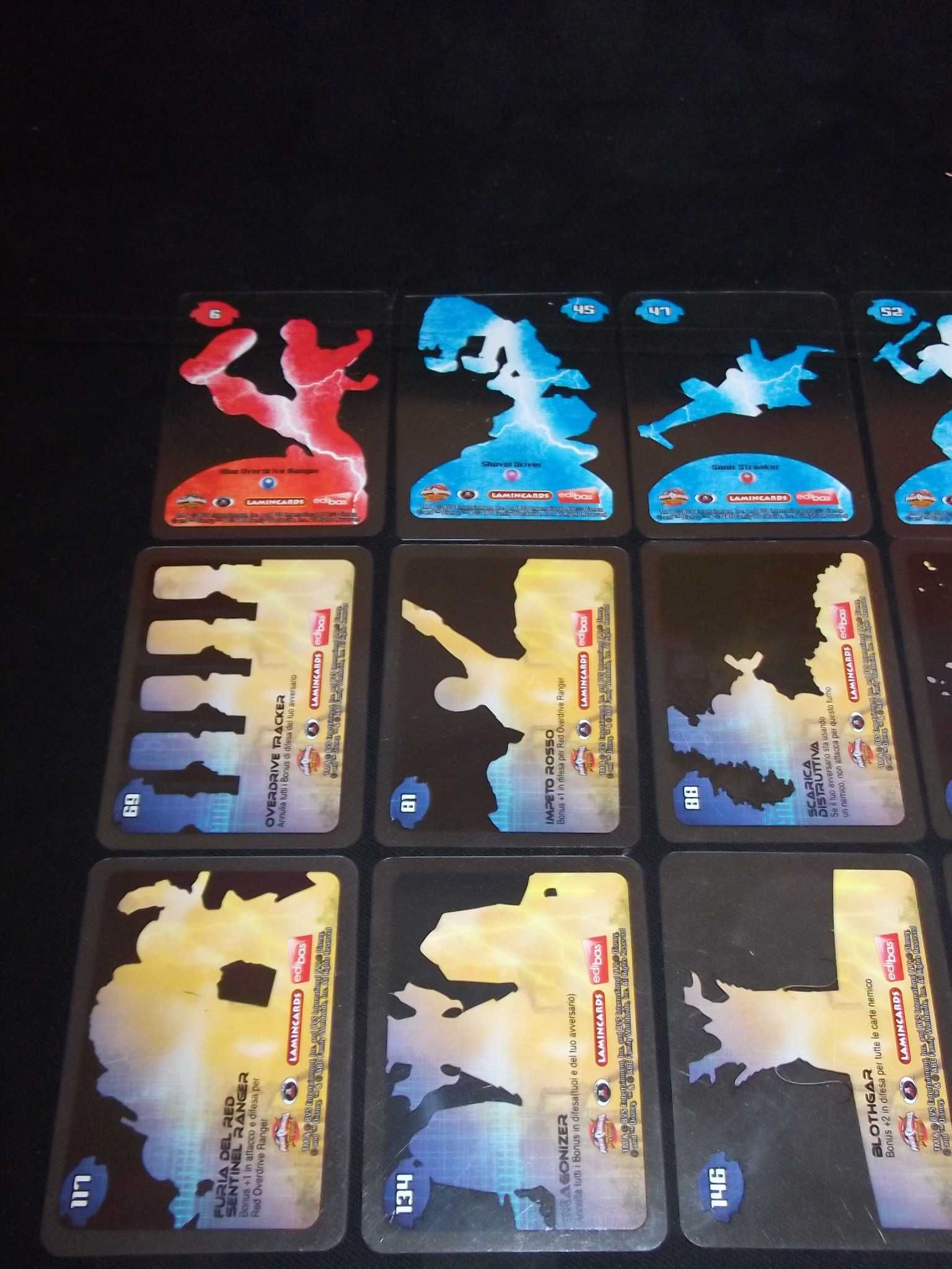 20 cartas Lamincards Power Rangers Overdrive