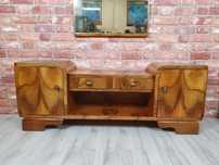 Odnowiona komoda z lustrem, wysoka toaletka art deco, retro, vintage