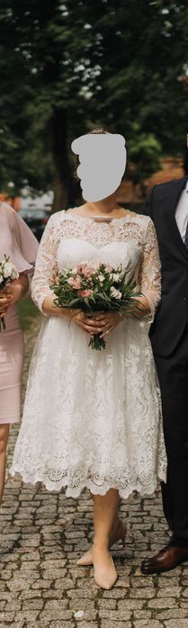 Suknia ślubna, sukienka ślubna krótka, koronkowa suknia ślubna 38