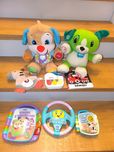 Zabawki, książeczki Fisher Price, szczeniaczek Uczniaczek, grające