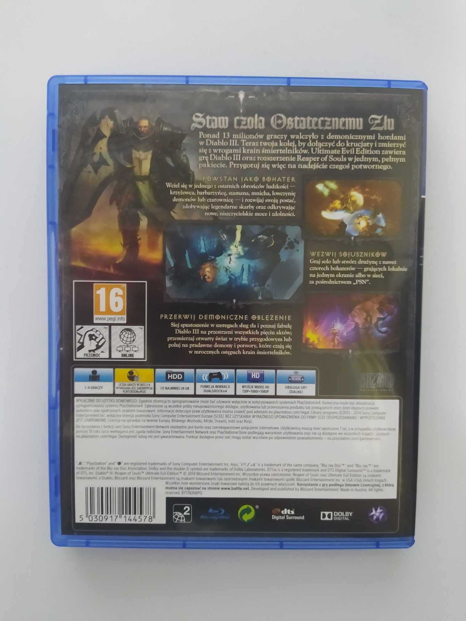 Diablo III: Reaper of Souls: Ultimate Evil Edition PS4 Polska wersja