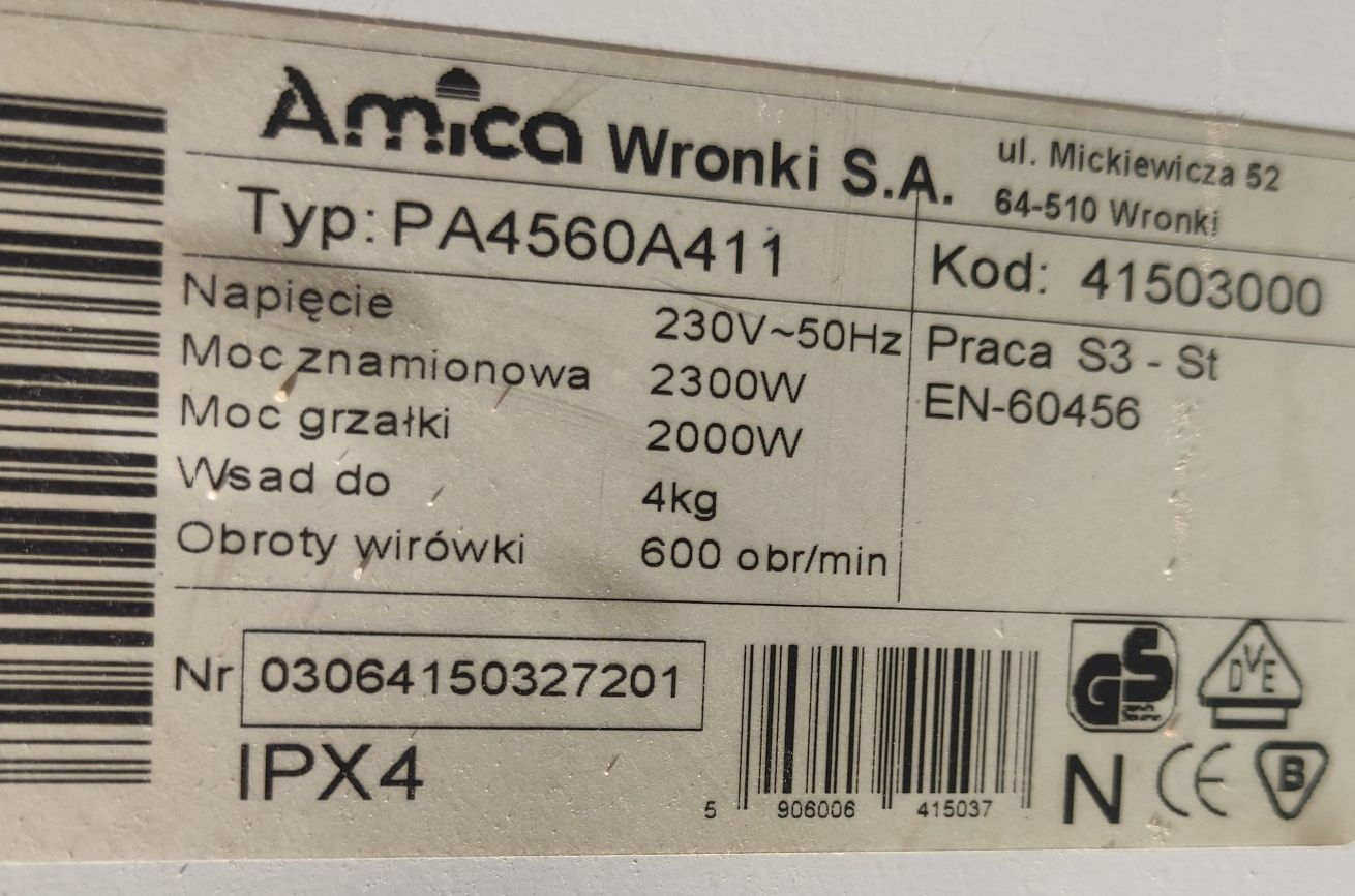 Sprzedam części do pralki Amica
