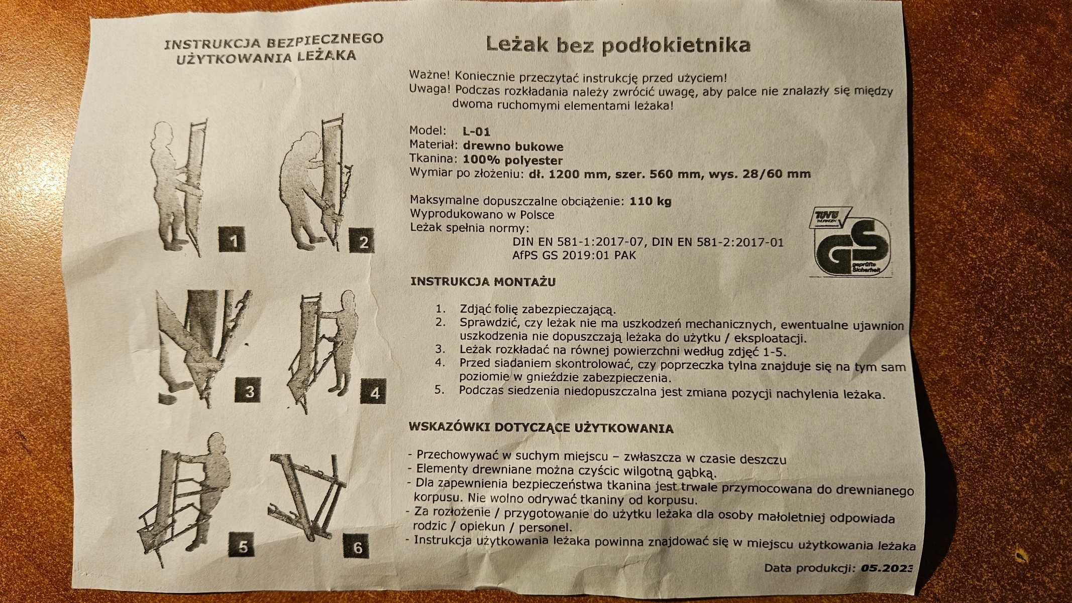 Leżak bez podłokietnika - GOOD LOOD