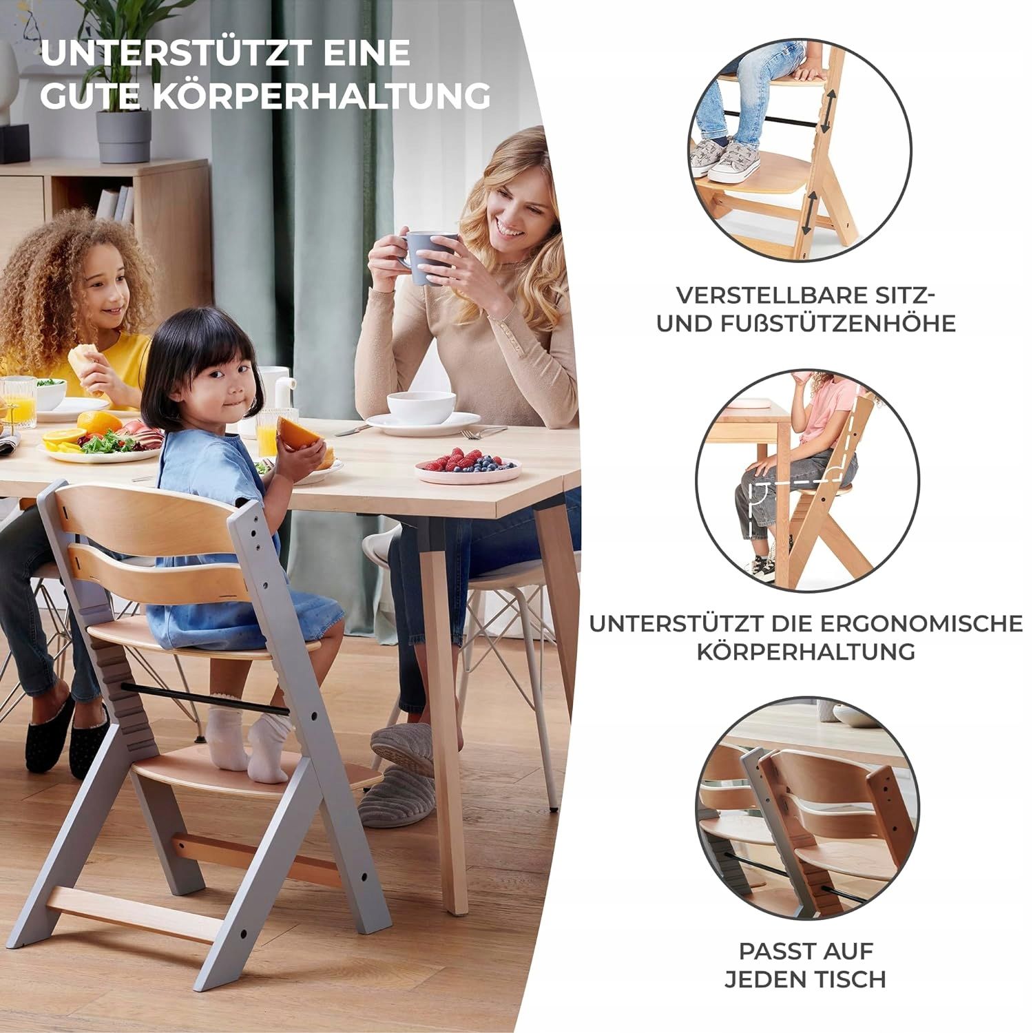 Kinderkraft Krzesełko do karmienia Enock 3w1