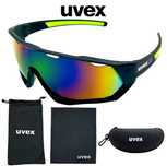 Okulary sportowe UVEX UV400 czarne rower bieganie sport