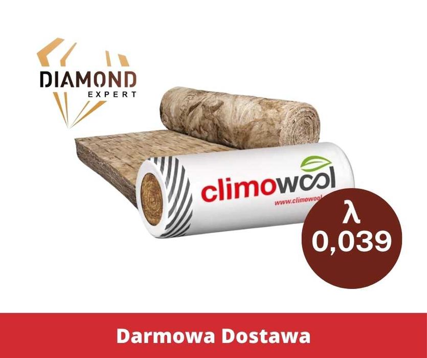 Wełna Mineralna Szklana-5cm Poddasza Domy Szkieletowe 0,033 Rolki Wata