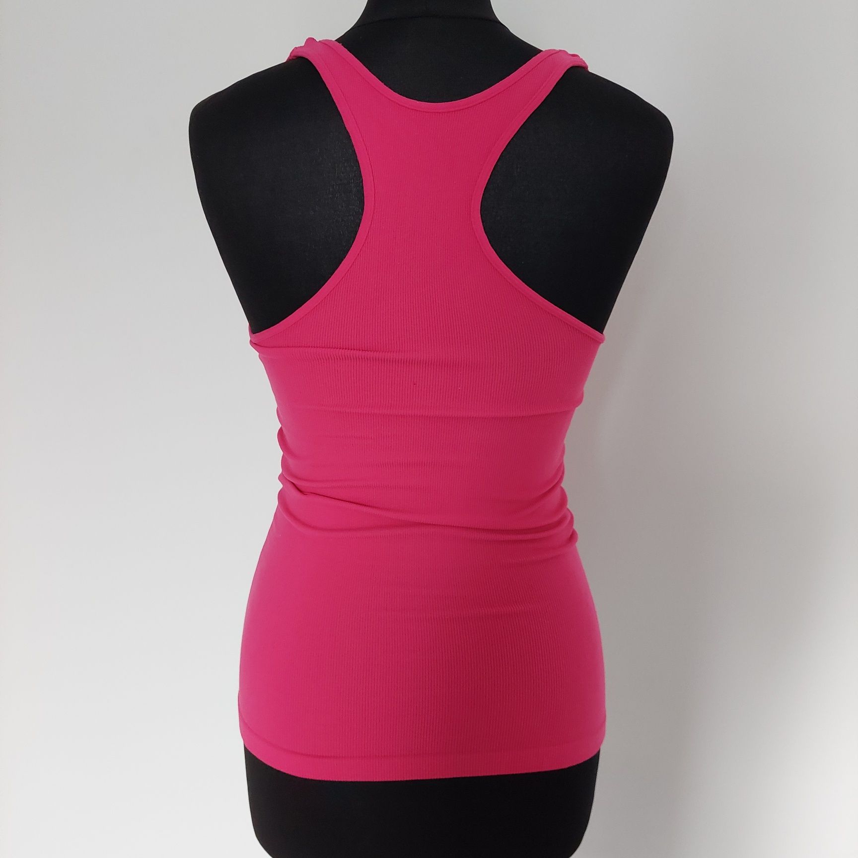 Top damski prążkowany różowy, blue chic, Xs