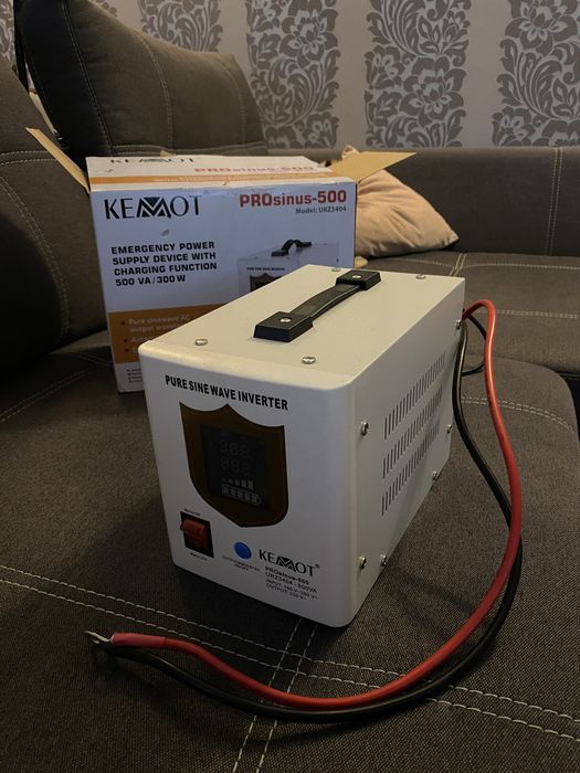 Інвертор ДБЖ Kemot 500Вт + акумулятор Rebel 12 В / 100 Ач