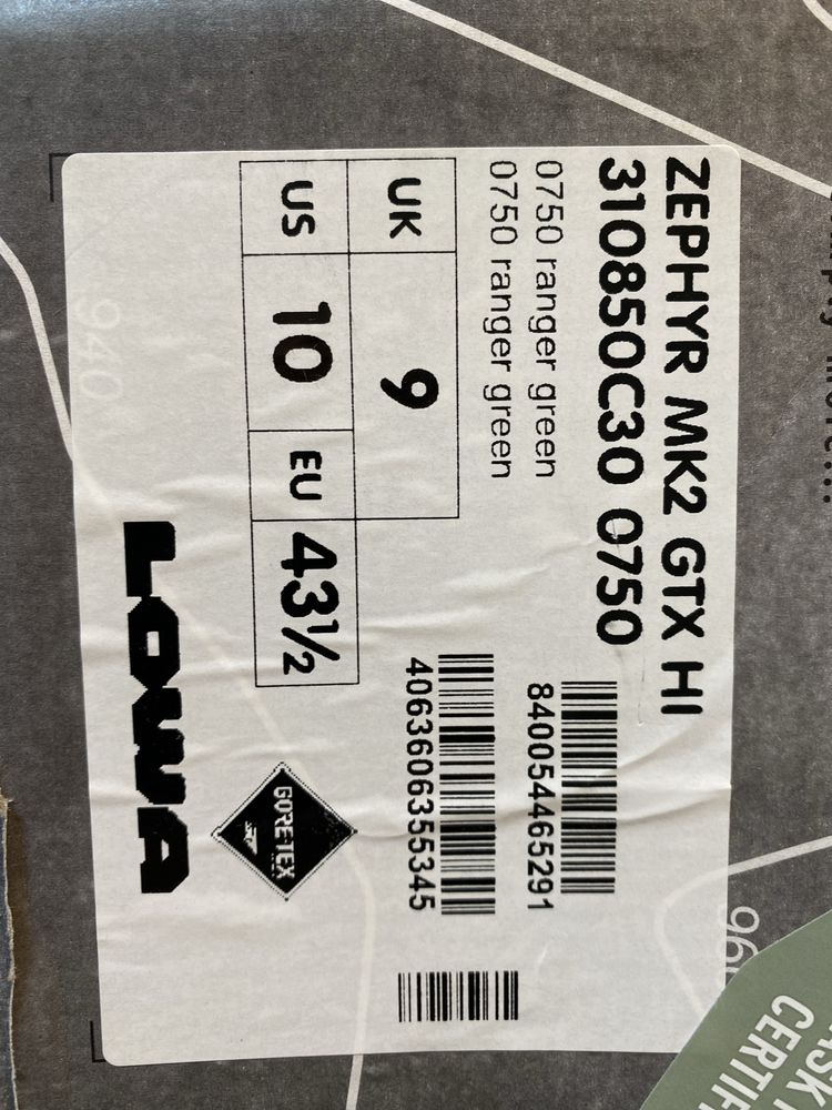 Берци Lowa Zephyr MK2 GTX H1I 43,5
