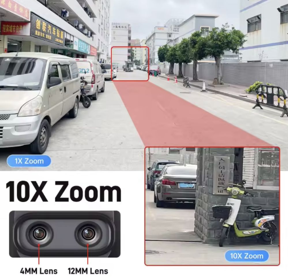 Kamera obrotowa WiFi 4 obiektywy 10K zoom 10x monitoring domu