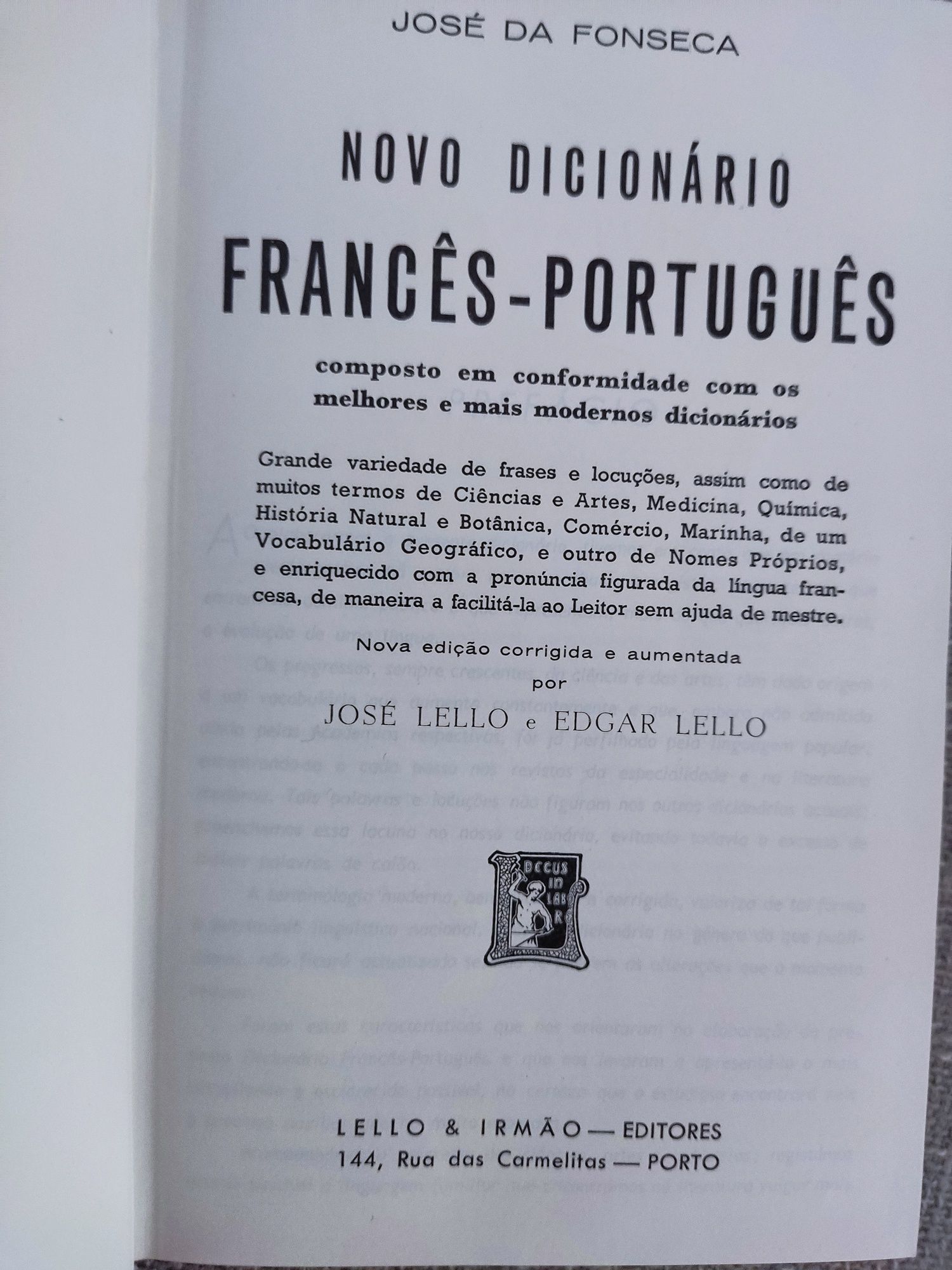 Novo Dicionário Francês-Português, Lello