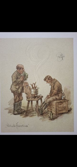 H.Geilfus litografia Auf's Blatt Getroffen