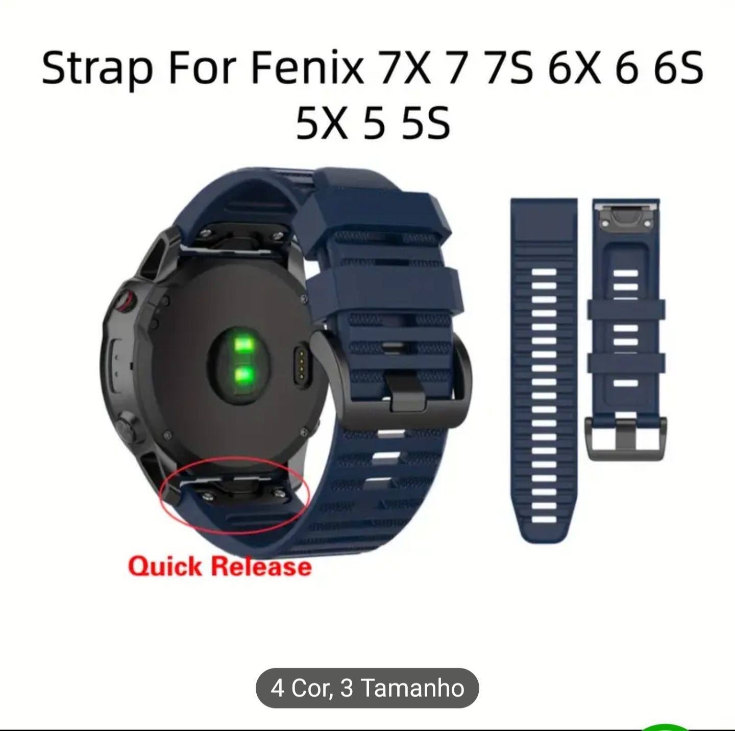 Bracelete de silicone para relógio garmin