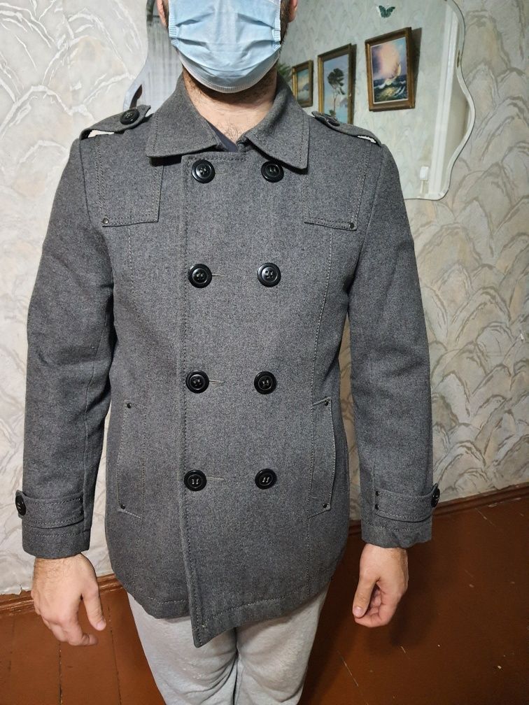 Пальто мужское серое, классика