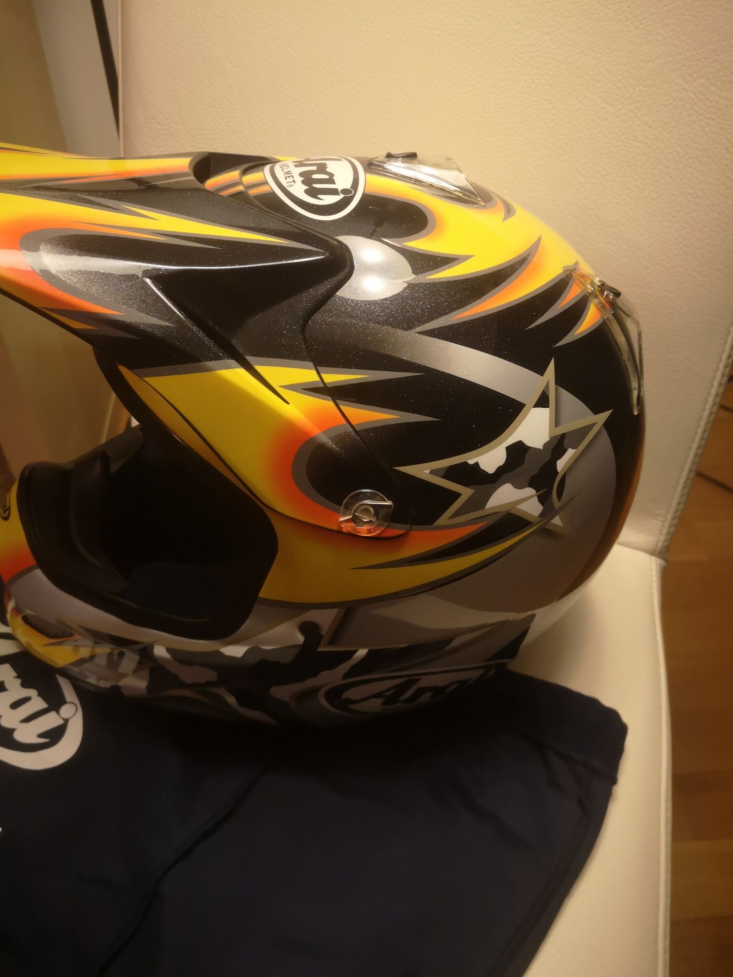 Capacete Arai VXPro Akira Narita Yellow  Replica Novo.