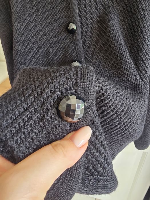 Kardigan damski wełniany merino sweter klasyczny na guziki