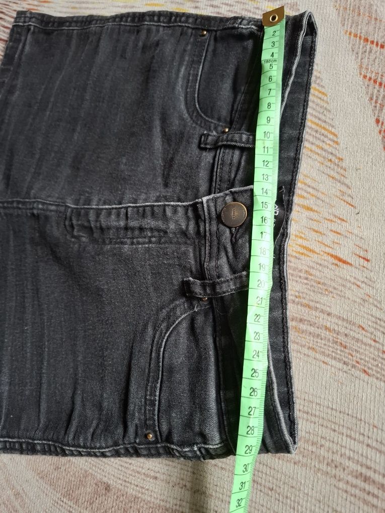 Cropp Denim rozm.34 XS krótkie spodenki jeansowe czarne wysoki stan