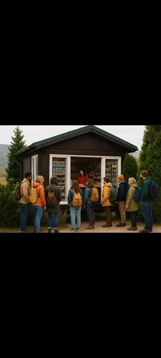 Kiosk na działalność na kółkach z tablicami ubezbieczeniem