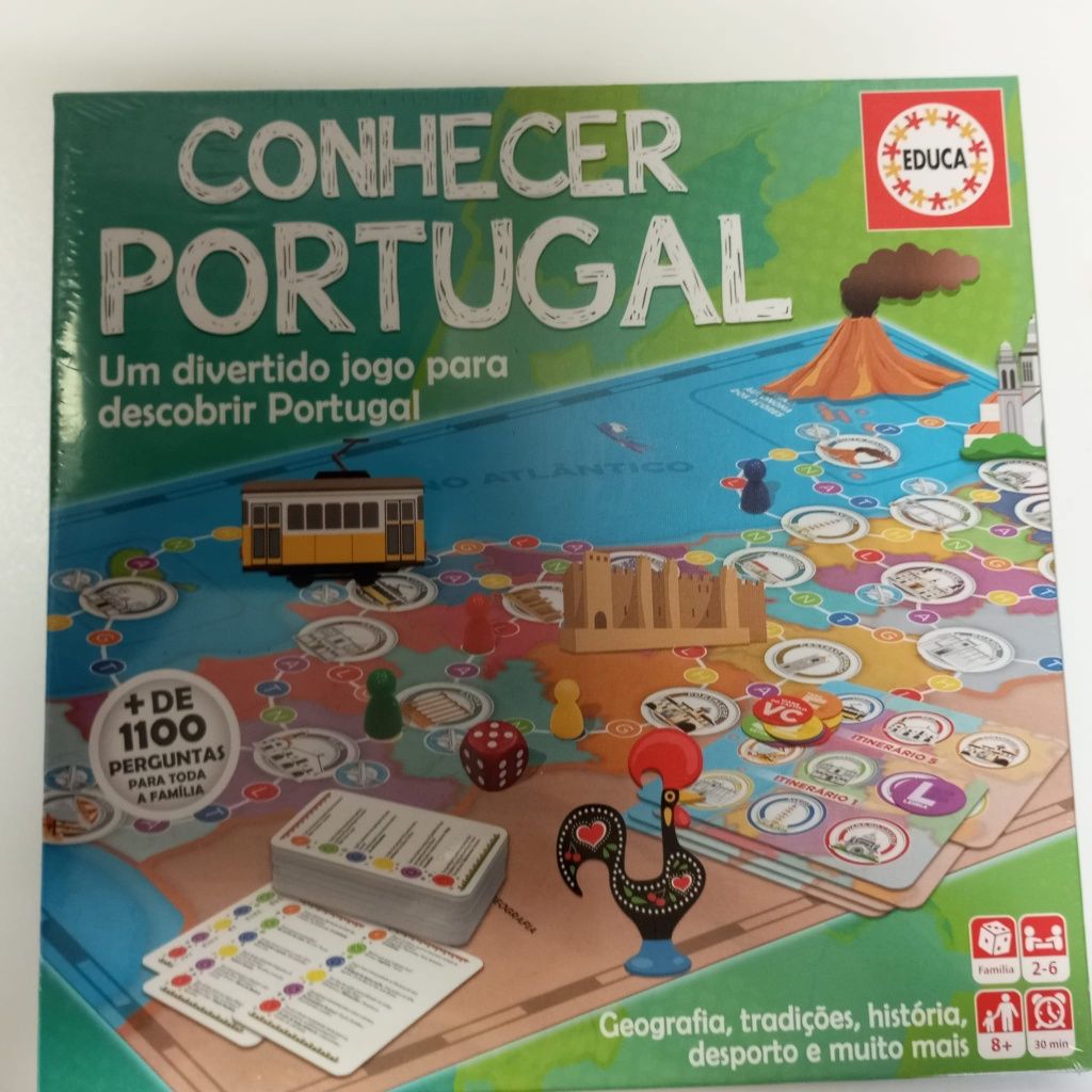 Jogo tabuleiro conhecer Portugal