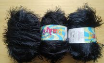 Włóczka fantazyjna szara i czarna  230gram