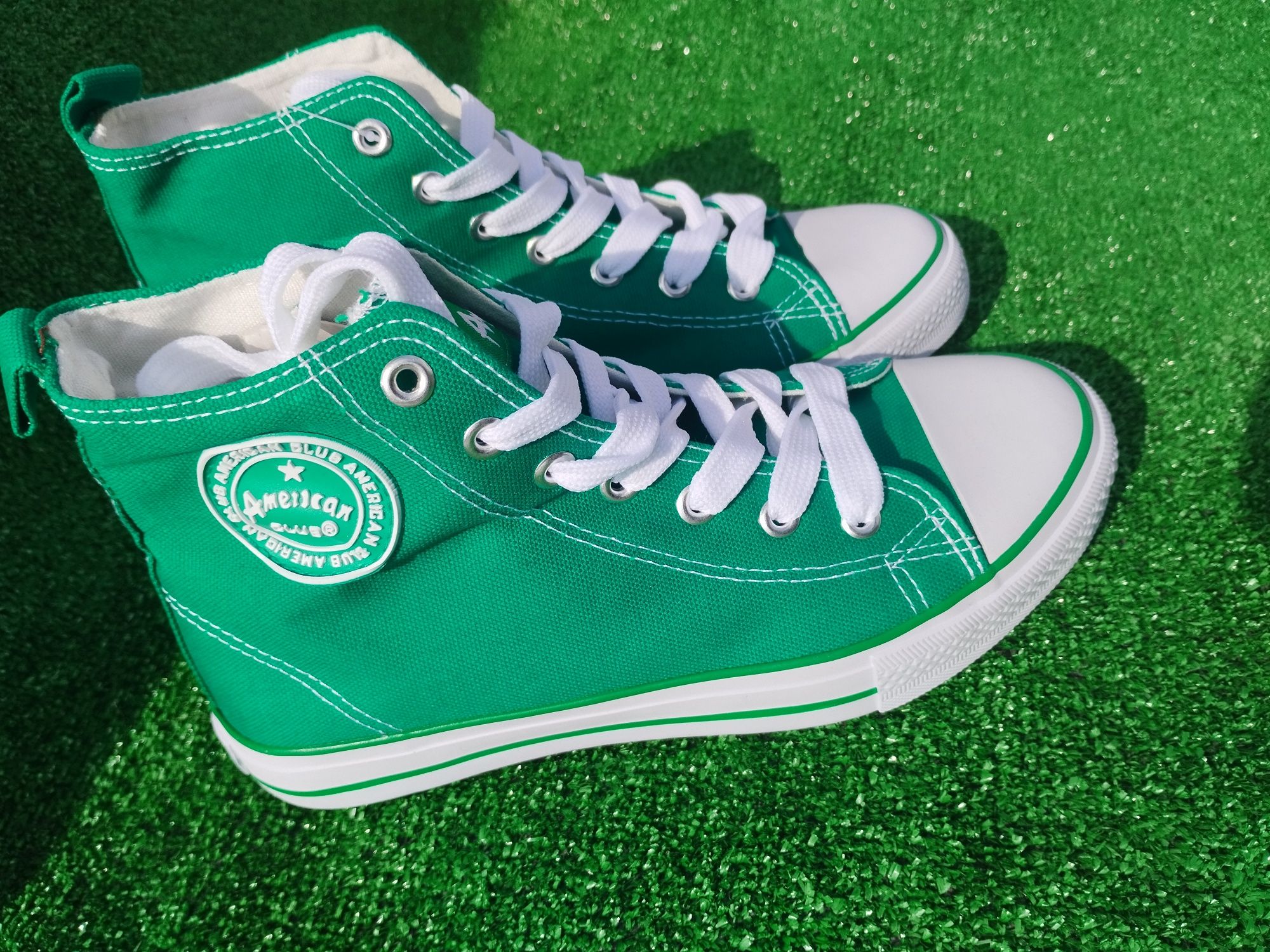 Tenisówki wysokie trampki American Club zielone 38