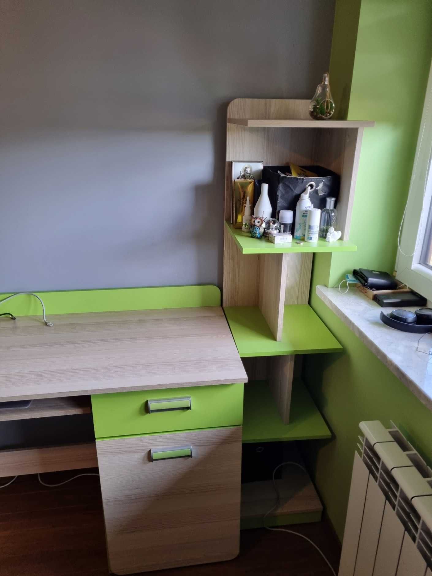 Komplet mebli młodzieżowych Lorento , dziecięcych jesion- zieleń