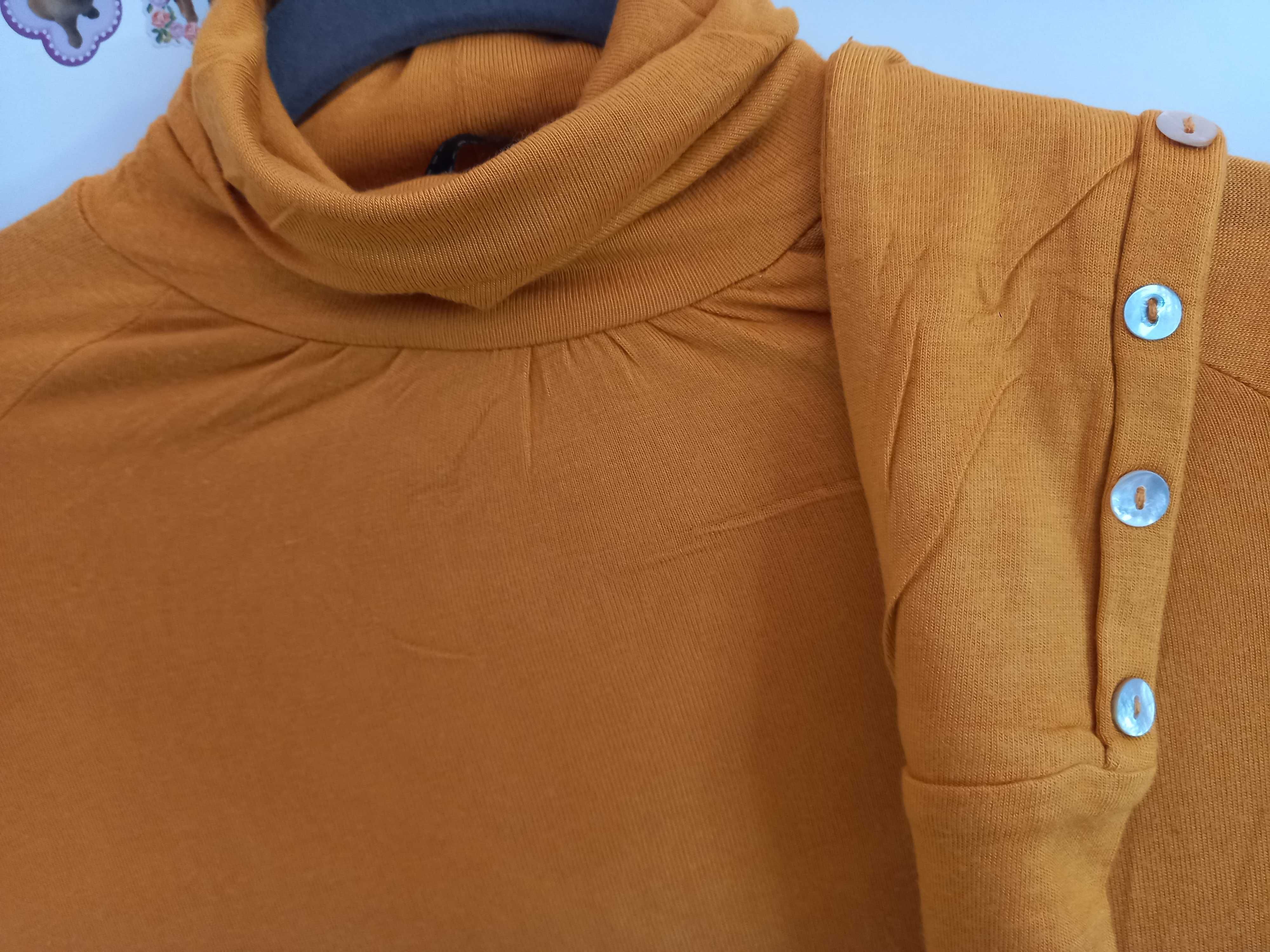 Camisola de gola alta amarela, malha fina - S - Stradivarius
