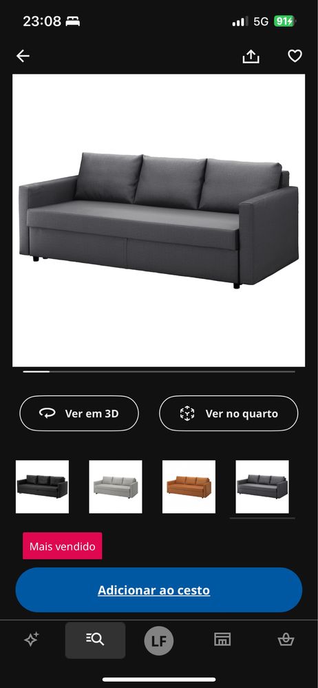 Sofa cama FRIHETEN em otimo estado