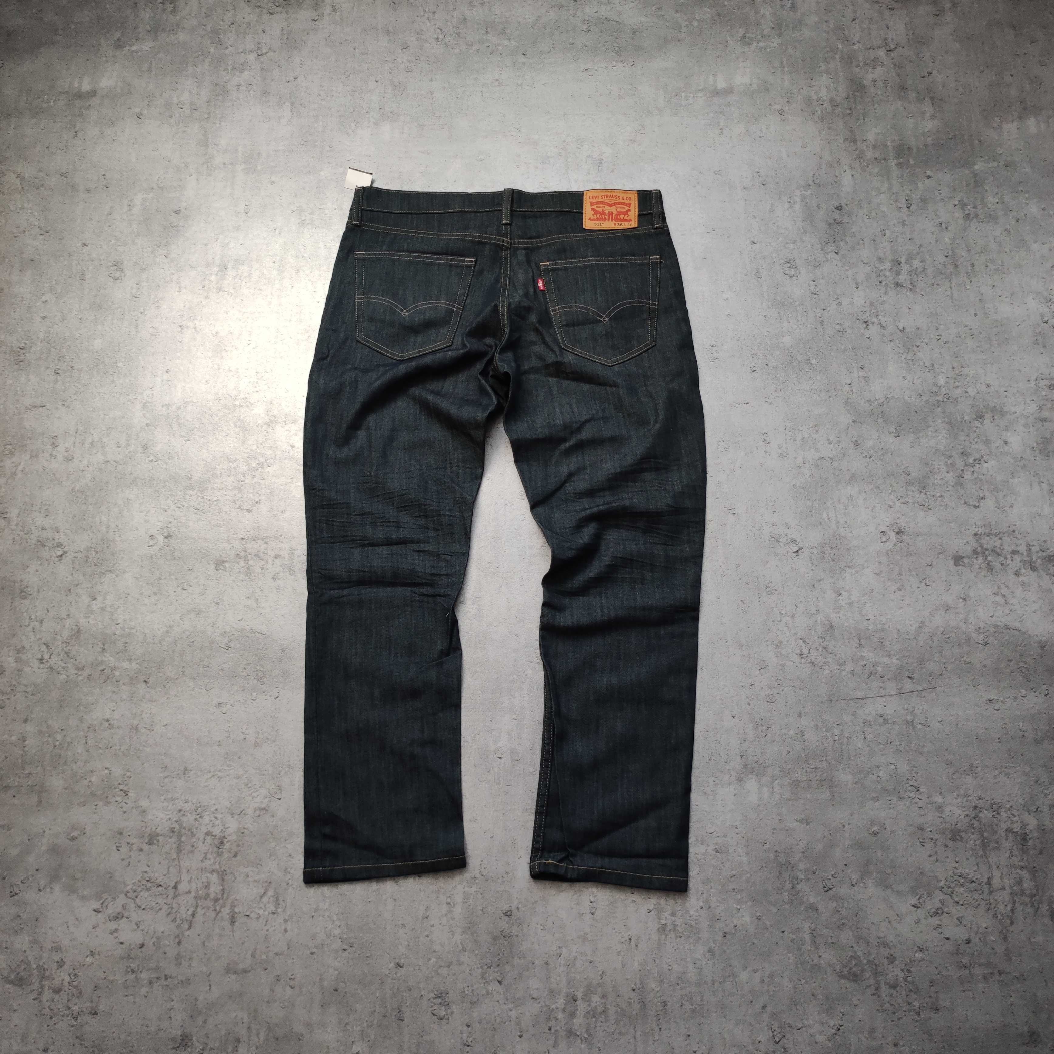 MĘSKIE Eleganckie PREMIUM Jeansy Denim Granatowe Levis 511 NOWE Metki