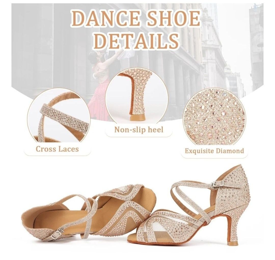 Syrads 38 Damskie buty do tańca latynoskiego Salsa Tango Bachata Waltz