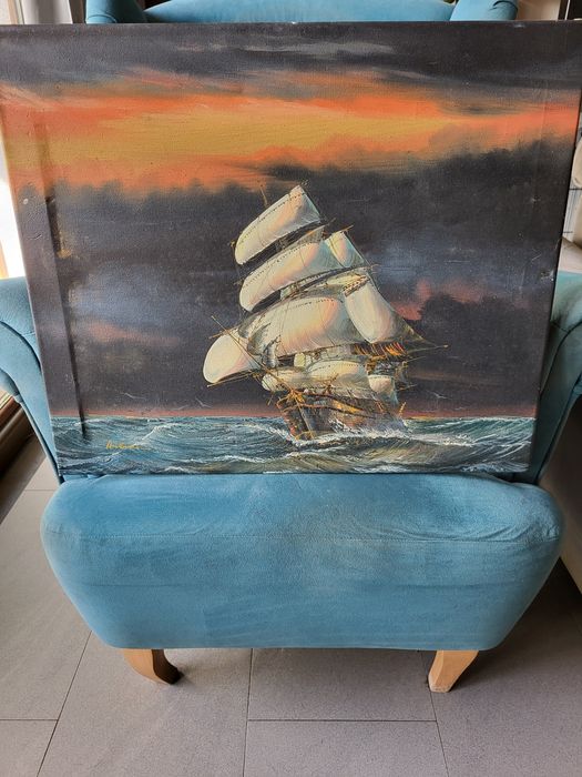 Obraz olejny na płótnie Żaglowiec