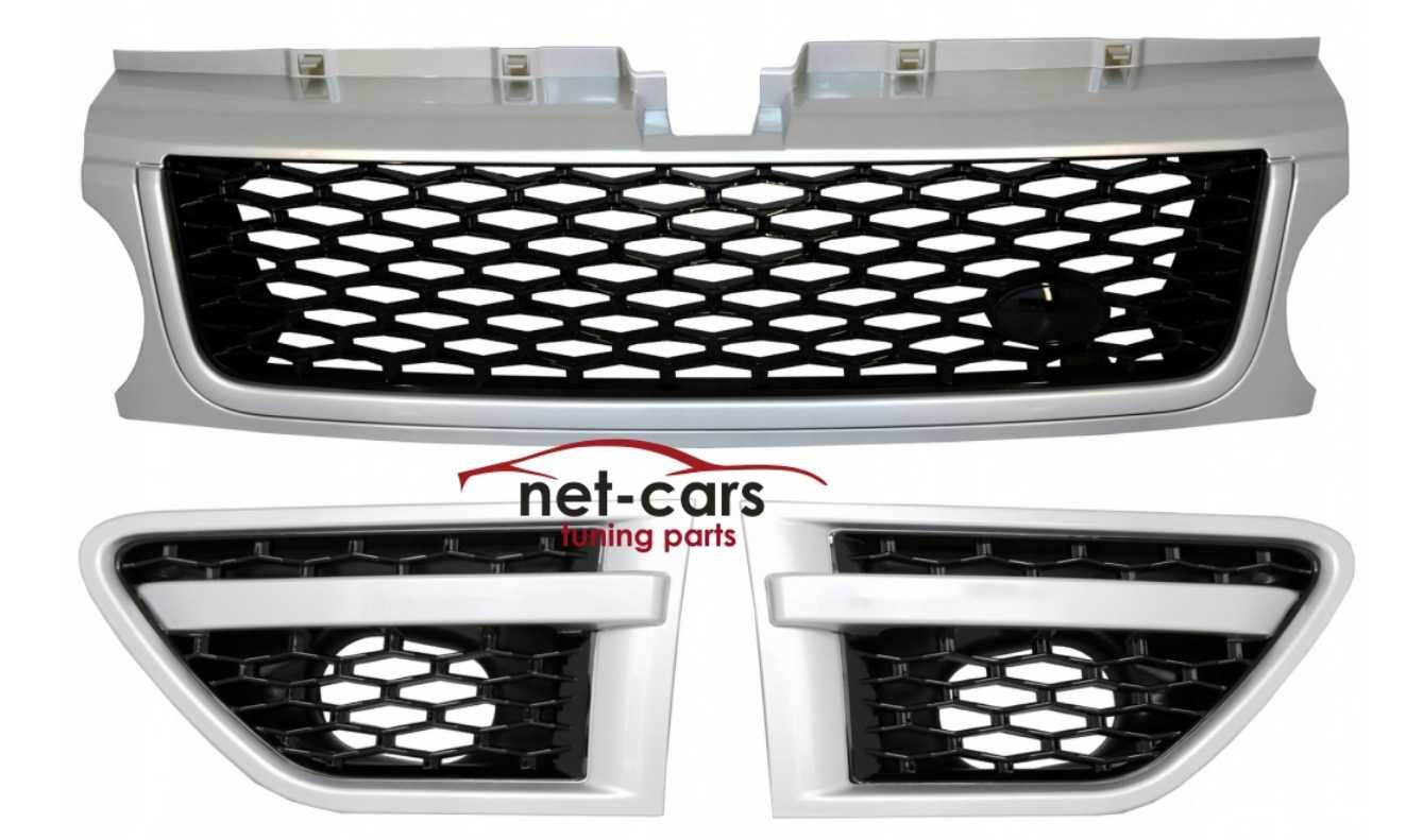 Grill + wloty RANGE ROVER SPORT L320 -13 srebrny czarny połysk