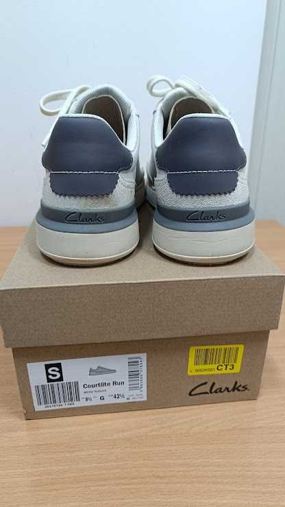 Clarks Sneakersy Courtlite Run Biały, rozmiar 42,5,  jak nowe