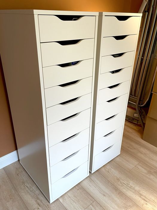 2 komody IKEA Alex 9 szuflad biuro komódka komoda biała