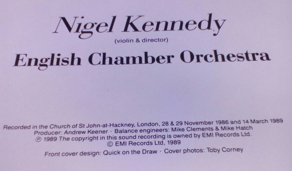 Vivaldi, Nigel Kennedy: The Four Seasons.