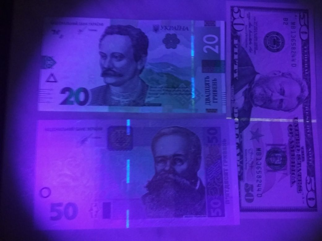 Ультрафиолетовый фонарик 365nm УФ UV детектор банкнот