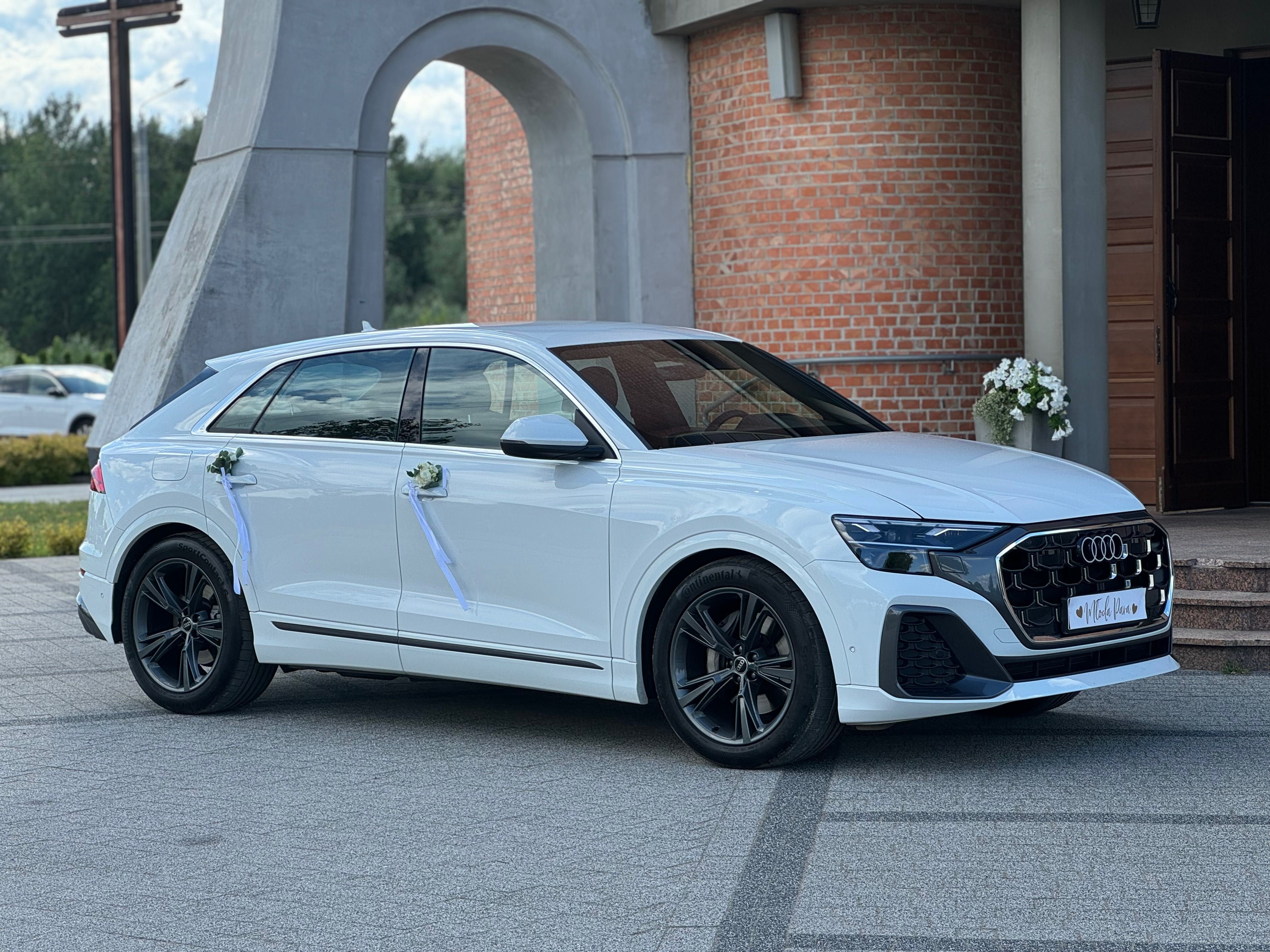 Samochód, Auto do ślubu, Lift BIAŁE AUDI Q8 - 2024, auto na wesele