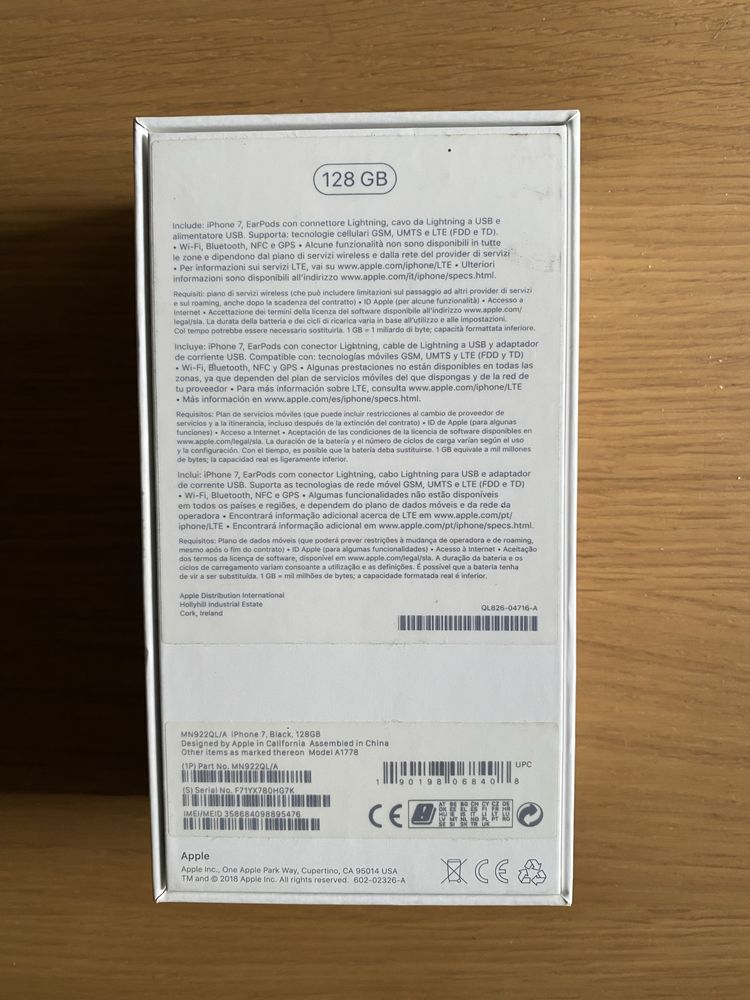 Caixa de iPhone 7