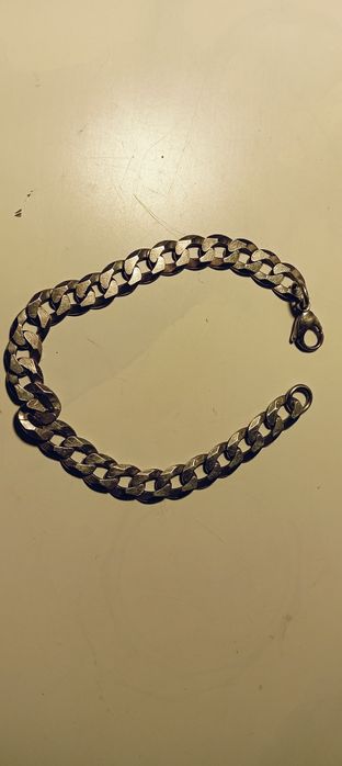 Srebrna solidna męska bransoleta