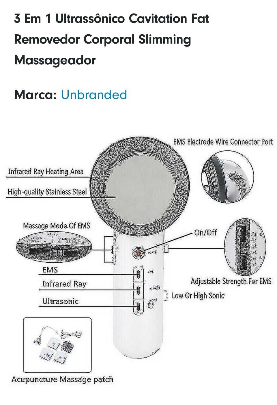 Massagador Ultrasonico 3 em 1