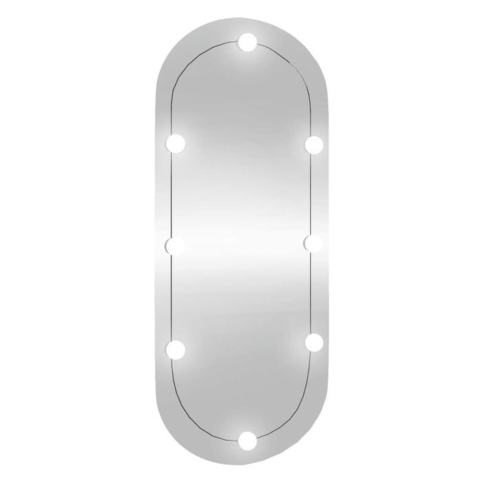 vidaXL Lustro ścienne z LED, 25x60 cm, szklane, owalne